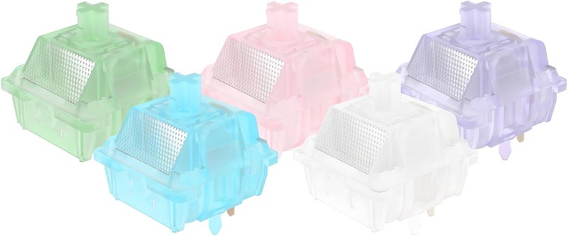 DUROCK Sea Glass Switches, Thocky Linear Switch 62g Full Nylon Housing P3+ Stem RGB Keyswitch, Pre-Lubed Keyboard Switches (Sea Glass Mixed, 90pcs) - Image 1